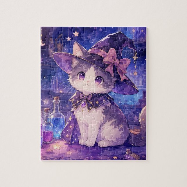 Rompecabezas de Gatito Bruja Adorable (Vertical)