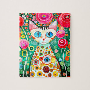 Rompecabezas de gatito único y colorido