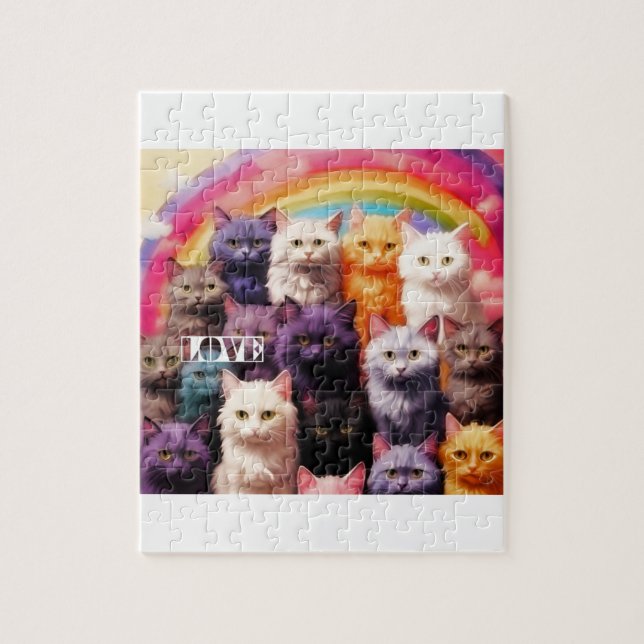 Rompecabezas de gato adorable para amantes de los  (Vertical)