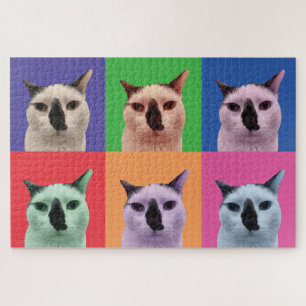 Rompecabezas de gato blanco y negro