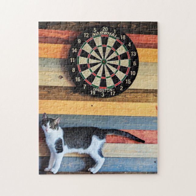 Rompecabezas de gato en un dardo (Vertical)