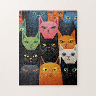 ROMPECABEZAS DE GATOS DE COLORES ARTÍSTICOS