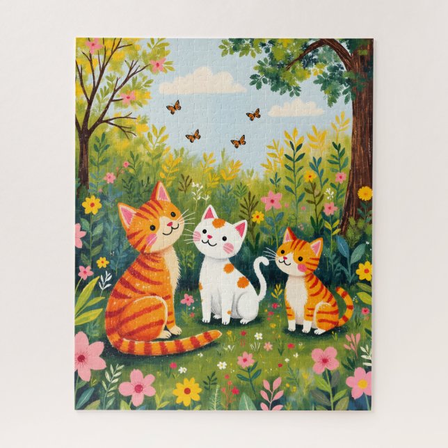 Rompecabezas de Gatos de Jardín (Vertical)
