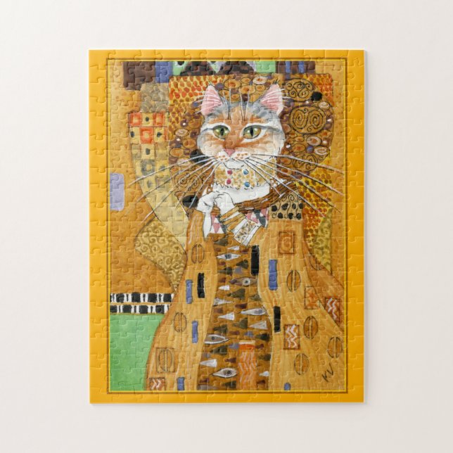Rompecabezas de gatos Klimt Gold (Vertical)