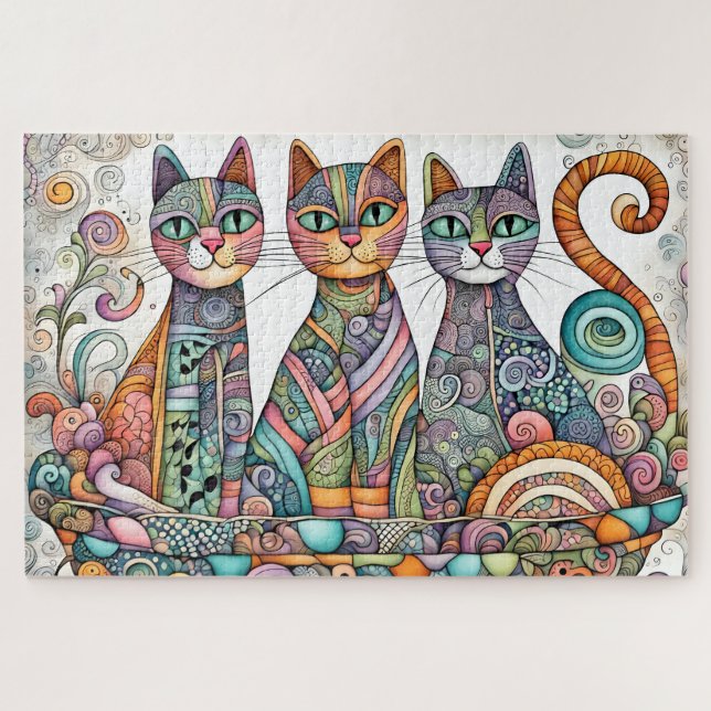 rompecabezas de gatos tranquilizantes (Horizontal)