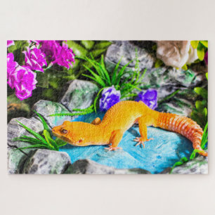 Rompecabezas de gecko leopardo de mandarina
