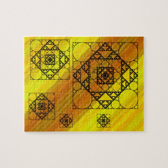 Rompecabezas de geometría fractal (Horizontal)