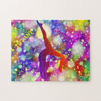 Rompecabezas de gimnasta con nombre personalizado.