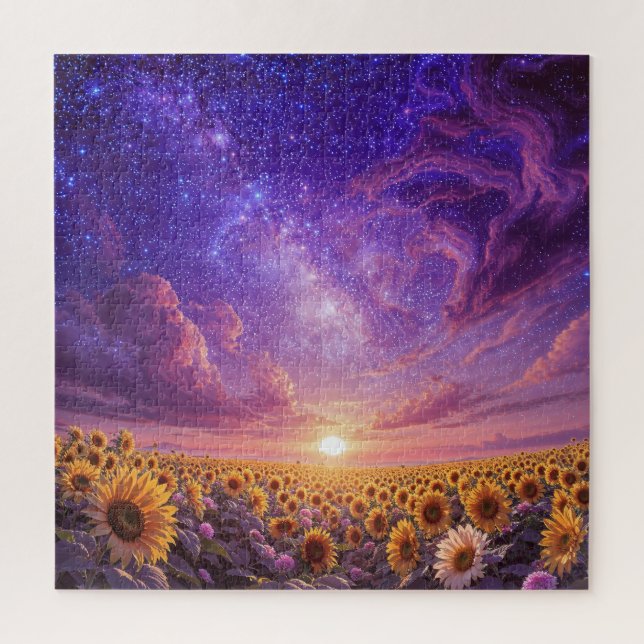 Rompecabezas de girasol celestial (Vertical)