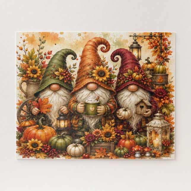 Rompecabezas de Gnomos de Otoño (Horizontal)