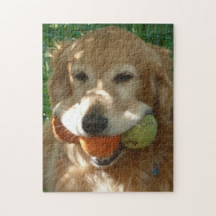 Rompecabezas de Golden Retriever y Pelotas de Teni