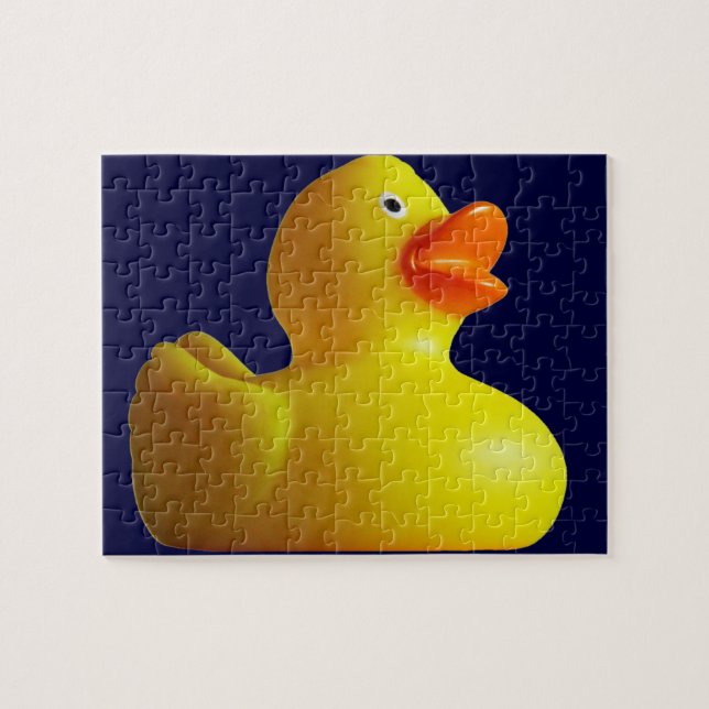 Rompecabezas de goma amarillo de Duckie (Horizontal)