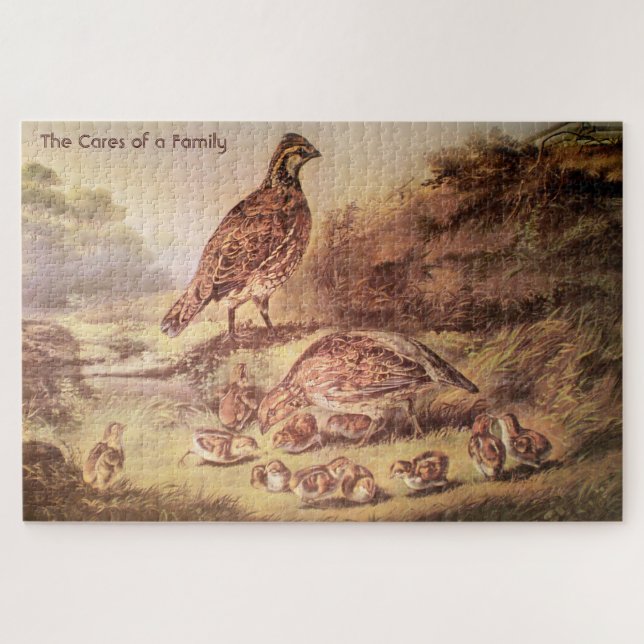 Rompecabezas de gran tamaño de la familia Quail (1 (Horizontal)