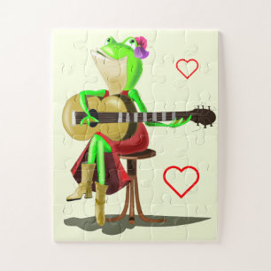 Rompecabezas de guitarra de rana