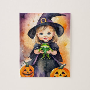 Rompecabezas de Halloween Curtan Pequeña Bruja