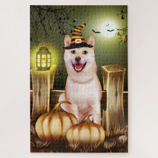 Rompecabezas de Halloween de Shiba Inu (Vertical)