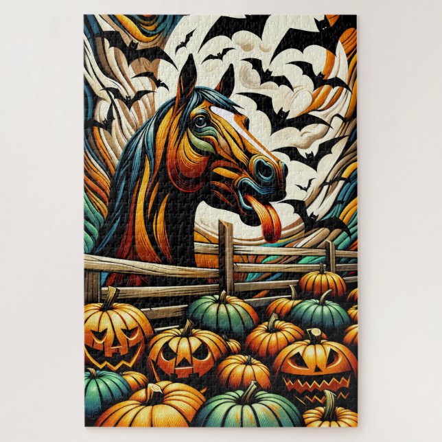Rompecabezas de Halloween Horse 1000 Piece (Vertical)