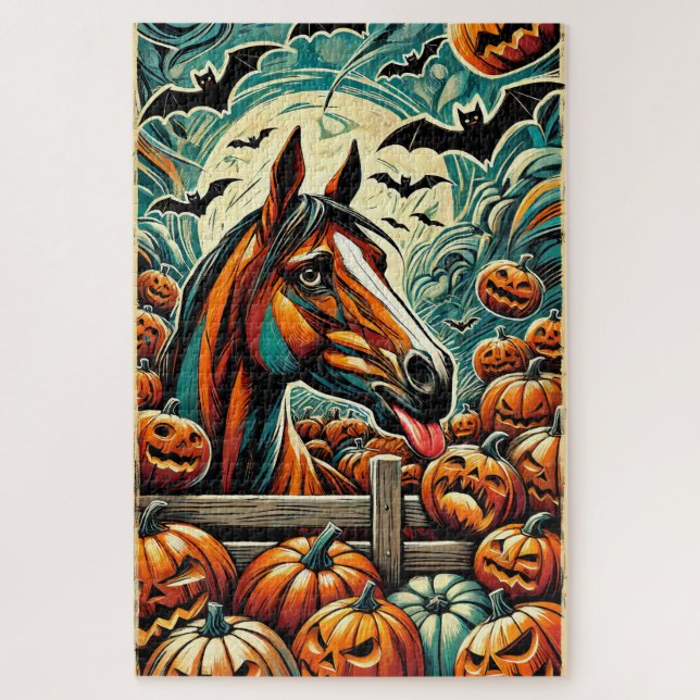 Rompecabezas de Halloween Horse 1000 Piece (Vertical)