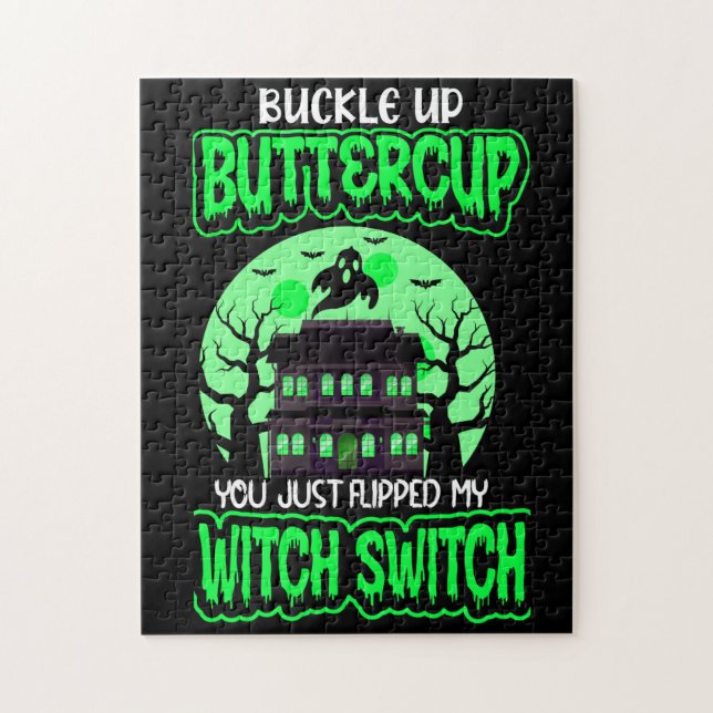 Rompecabezas de Halloween Witch Switch Buckle Up B (Vertical)