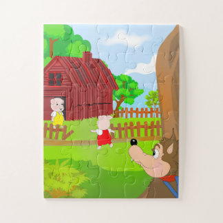 Rompecabezas de historia infantil - Tres Cerditos