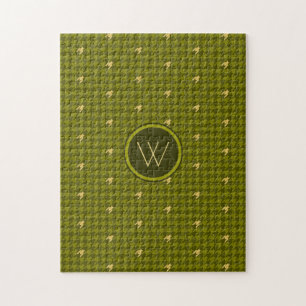 Rompecabezas de Houndstooth con acento dorado y ol