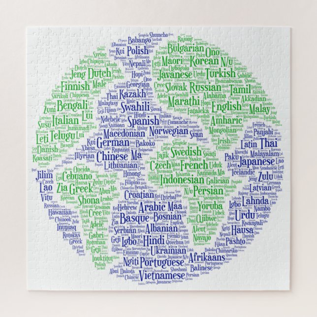 Rompecabezas de idiomas mundiales (Vertical)