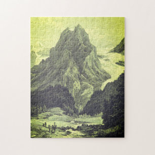 Rompecabezas de Ilustracion de montaña estilo vint