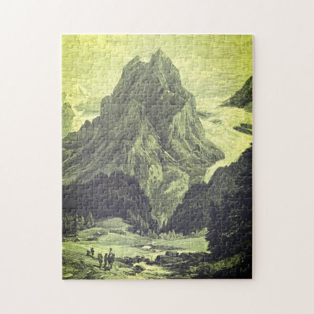 Rompecabezas de Ilustracion de montaña estilo vint (Vertical)