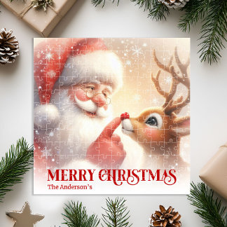Rompecabezas de invierno personalizado de Santa y