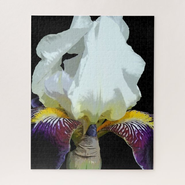 Rompecabezas de Iris Blanco y Púrpura (Vertical)