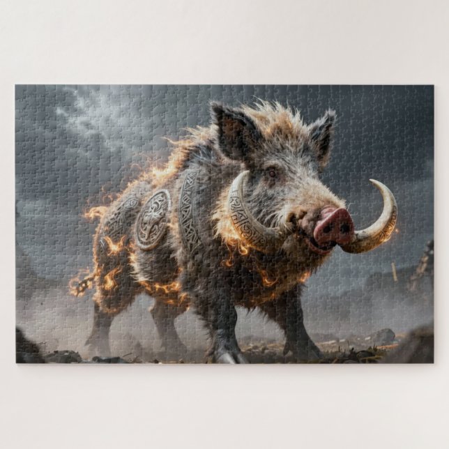 Rompecabezas de Jabalí Animal Espiritual Celta (Horizontal)