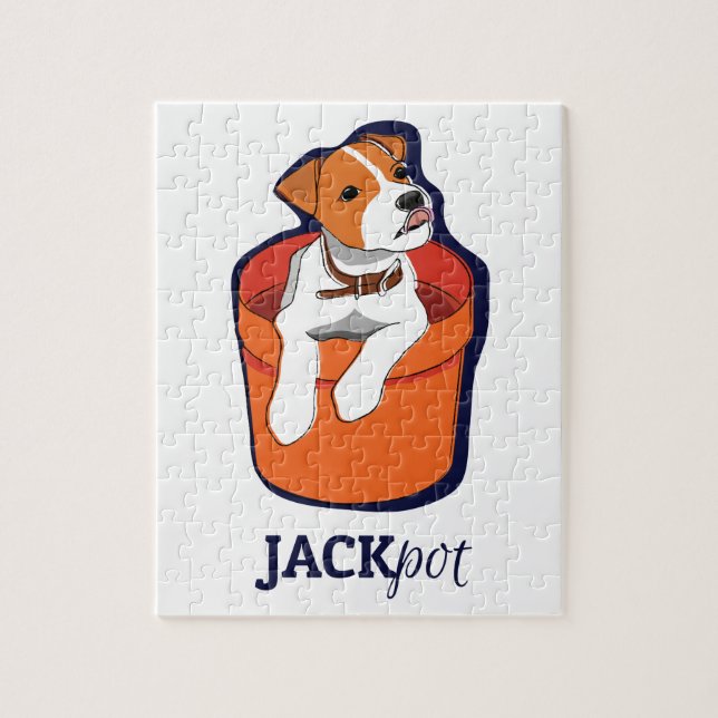 Rompecabezas de Jack Russell Terrier del "bote" (Vertical)