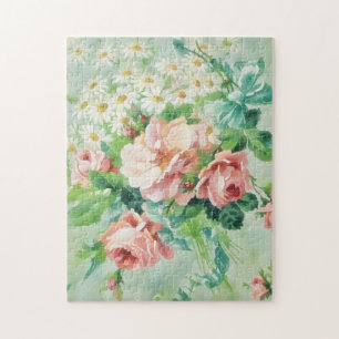 Rompecabezas de jardín con estilo floral vintage c