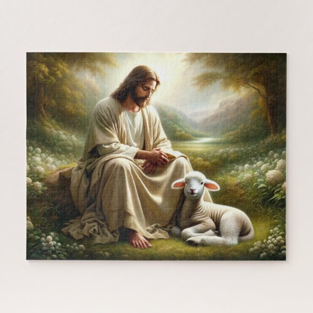 Rompecabezas de Jesús y Cordero (Horizontal)