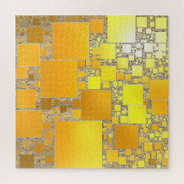 Rompecabezas de jigsaw amarillo y Naranja al cuadr