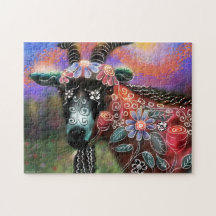 Rompecabezas de Jigsaw - Arte abstracto de cabra f