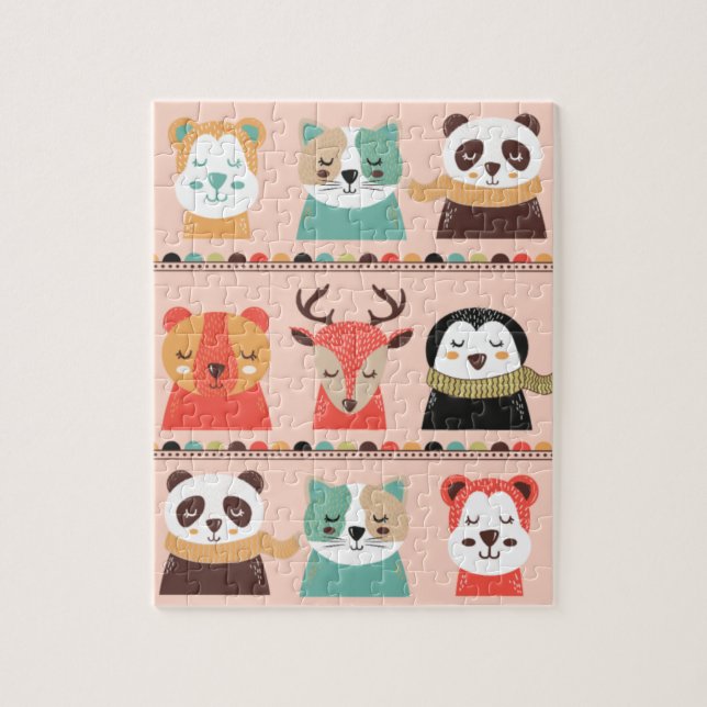 Rompecabezas de Jigsaw con animales de invierno (Vertical)