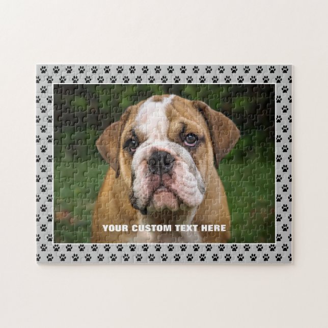 Rompecabezas de Jigsaw, Personalizado de perro Bul (Horizontal)