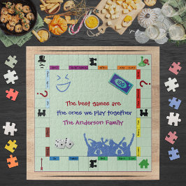 Rompecabezas de juego de mesa familiar divertido y
