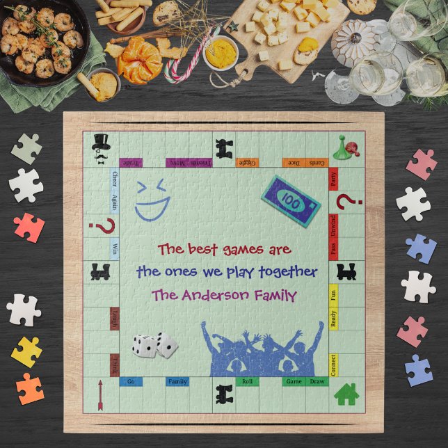 Rompecabezas de juego de mesa familiar divertido y (Level up your family game night with a fun and casual jigsaw puzzle and let the fun begin!)