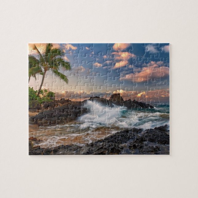Rompecabezas de juego de playa tropical (Horizontal)