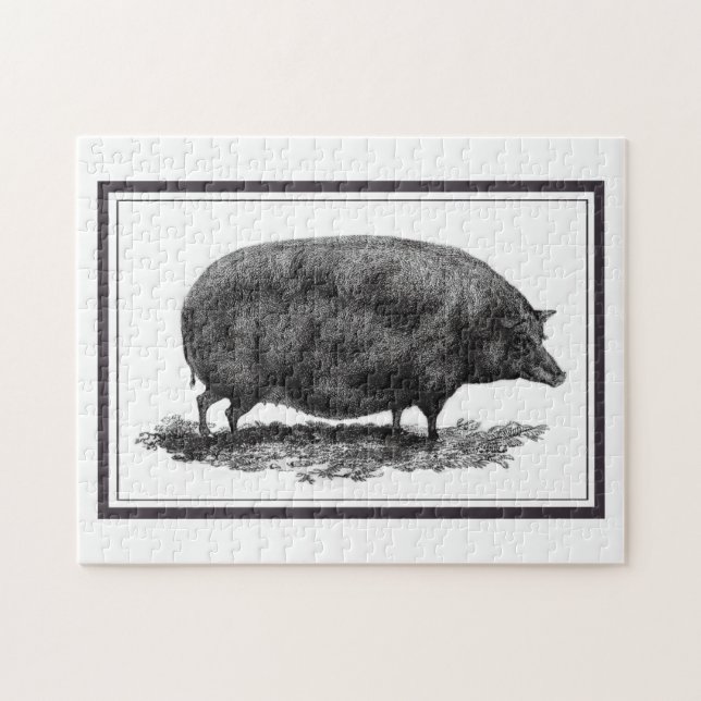 Rompecabezas de la aguafuerte del cerdo del (Horizontal)