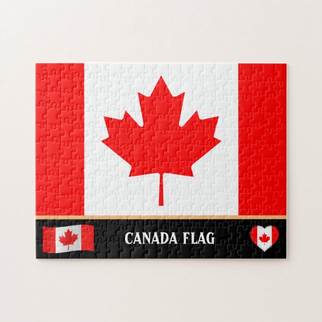 Rompecabezas de la bandera canadiense, país canadi (Horizontal)