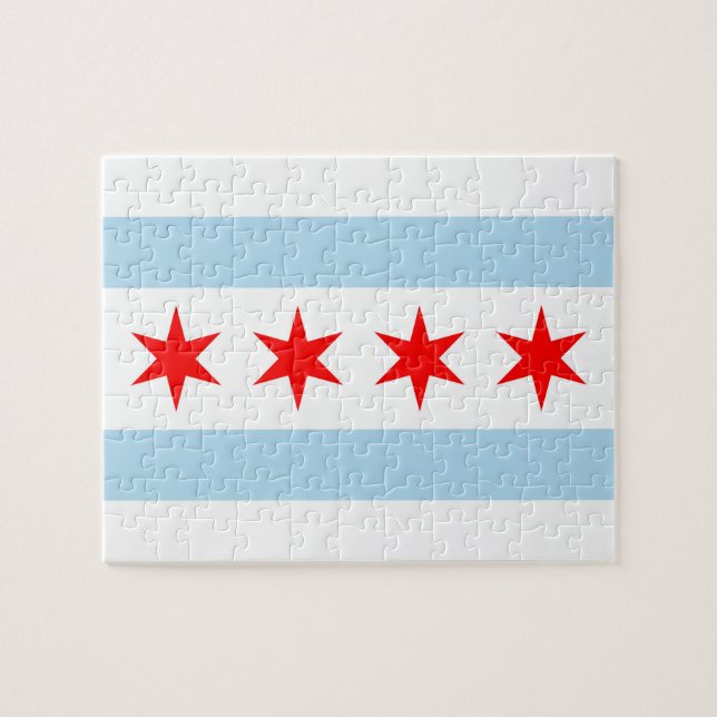Rompecabezas de la bandera de la ciudad de Chicago (Horizontal)