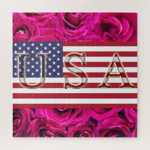 Rompecabezas de la bandera de los Estados Unidos y