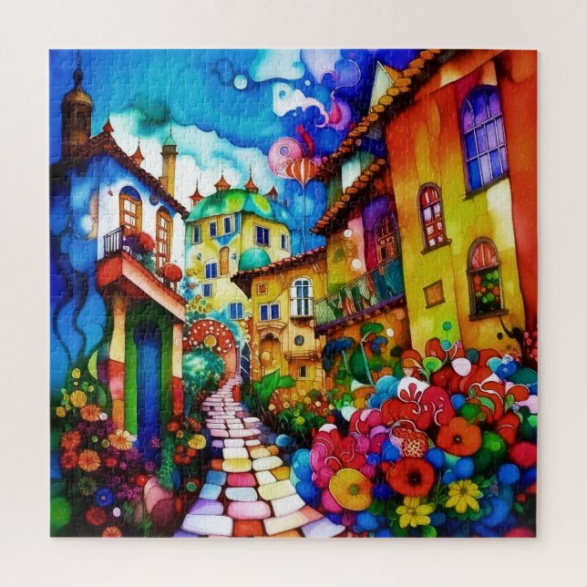 Rompecabezas de la calle de la ciudad (Vertical)