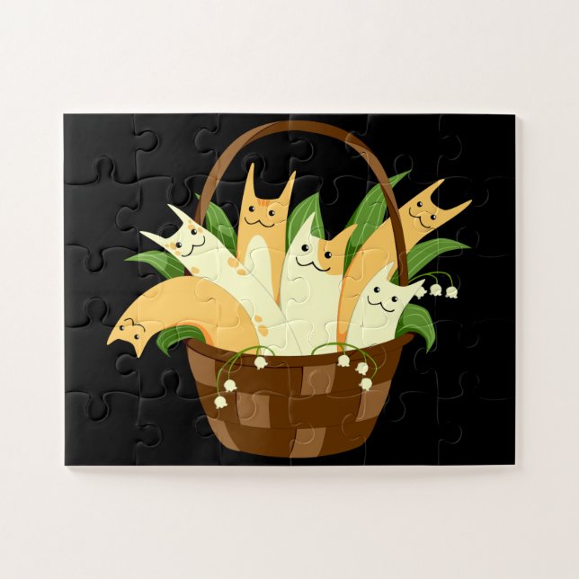 rompecabezas de la canasta de gatos (Horizontal)