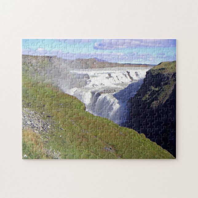 Rompecabezas de la cascada de Gullfoss en Islandia (Horizontal)