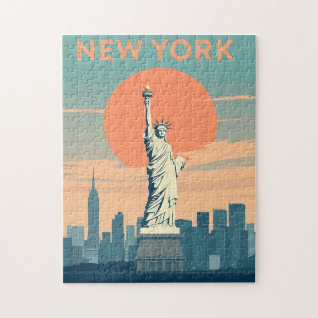 Rompecabezas de la ciudad de Nueva York Viaje Vint (Vertical)
