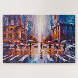 Rompecabezas de la ciudad lluviosa, 16" x 20", 520